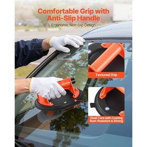 Sollevatore a ventosa per vetro da 8 pollici con manico in ABS, capacità massima di sollevamento 400 libbre, strumento a ventosa per piastrelle per il trasporto - Pratica aspirazione a vuoto - Product Image 4