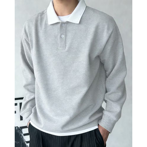 Sweat-shirt à col zippé pour homme, style streetwear, mélange polyester-coton, meilleure couture, vêtements européens - Product Image 2