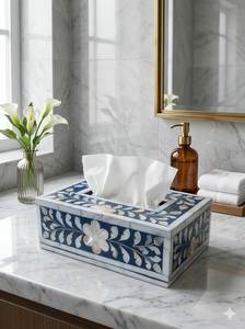 Boîte à mouchoirs en os de chameau et de buffle incrusté, design artisanal indien unique, la plus vendue, de haute qualité, pour cadeaux et supports de papier - Product Image 6