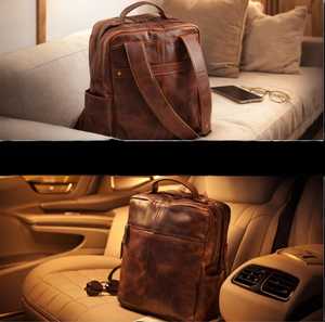Mochila de Cuero Genuino de Lujo al por Mayor para Hombre, Bolsa para Portátil Hecha a Mano de Piel de Vaca, Mochila de Viaje Vintage Personalizada Co LBK-0117 - Product Image 4