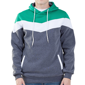 Sweat-shirt à capuche pour homme, à blocs de couleur, à manches régulières, en molleton tricoté, style automne - Product Image 2