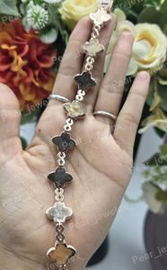 925 Silver Luxury Rhodium Plated Marquise Pink Color Stone Clover <b>Infinity</b> VVS Moissanite Flower Link Box Clasps Gift <b>Bracelet</b> - Product Image 2