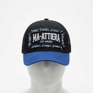 Gorra Trucker Negra y Azul para Hombre, con Parche Bordado Personalizado, Malla Trasera, Ajustable, Estilo Urbano - Product Image 3