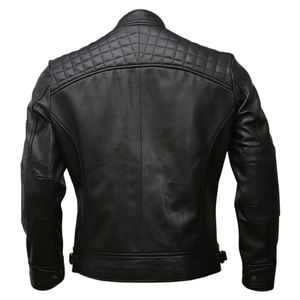 Chaquetas de cuero para hombre al por mayor, de alta calidad, estilo motero, de cuero genuino envejecido. - Product Image 3
