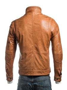 Factory Direct Customizable <b>Winter</b> Auto Racing Leather Bomber <b>Jacket</b> Men High Quality Sheep Skin Stand Collar Reversible Zipper - Product Image 4