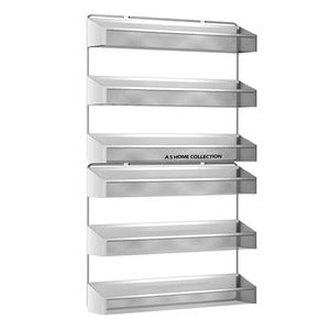 Estante de Especias de Dos Niveles de Estilo Nórdico Rústico, de Acero Inoxidable, Metal Brillante Pulido, con Forma Única, Estantes y Unidades de Almacenamiento - Product Image 3