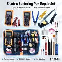 Kit de Multímetro Digital de 80W con Pantalla LCD y Temperatura Ajustable, Lápiz de Soldadura Eléctrico con Soldador Digital, Juego de Herramientas de Reparación