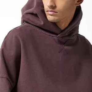 Sweat-shirts à capuche unisexes surdimensionnés en molleton épais, à épaules tombantes, unis et vierges, personnalisables pour hommes, poids lourd 500 g/m² - Product Image 3