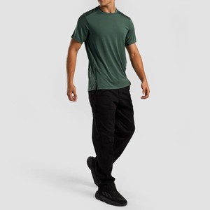 T-shirt Homme Personnalisé à Logo Frontal Coupe Slim Uni Manches Courtes Été Maille Col Rond Séchage Rapide Respirant Confortable Vente en Gros - Product Image 5