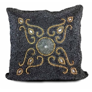 Nueva Funda de Cojín Cuadrada Moderna con Diseño Floral y Cuentas de Vidrio, Hecha a Mano, Decorativa para el Hogar, Precio al por Mayor - Product Image 5