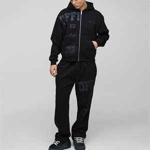 Custom Printed Mens Tracksuit Polyester Cotton Casual Hoodie <b>Jogger</b> <b>Set</b> DTF Logo Personalized Two Piece <b>Matching</b> Outfit Clothing - Product Image 1