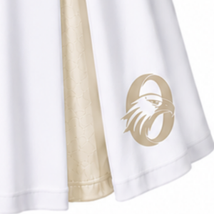Ensemble d'uniformes de cheerleading sublimés blancs et beiges sans manches – Haut et jupe athlétiques pour équipe – Tenue de sport pour performance, entraînement et compétition - Product Image 6