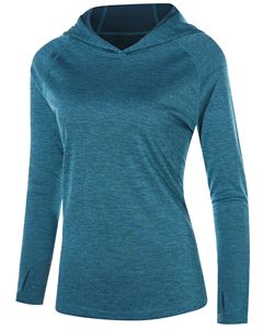 Sudadera con Capucha Personalizada para Mujer, Manga Larga, de Alto Rendimiento, Color Sólido, Secado Rápido, Spandex, Poliéster, para Actividades al Aire Libre - Product Image 2