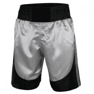 Men's Boxing <b>Shorts</b> <b>Silver</b> Black Moisture Wicking Polyester Sports Apparel Regular Fit - Product Image 1
