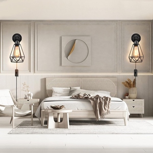 Modern LED <b>Wall</b> Lamp Indoor <b>Sconce</b> OEM Customization <b>Lighting</b> Minimalist Industrial Geometric Cage Design Vintage Edison Style - Product Image 3