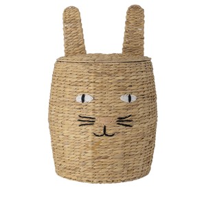 Cesta de Almacenamiento de Jacinto de Agua con Forma de Conejito, Linda Cesta Organizadora de Juguetes Tejida con Forma de Animal para Decoración de Habitación Infantil - Product Image 1