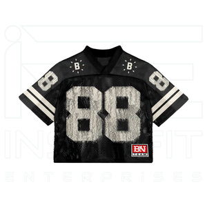 เสื้อยืดโอเวอร์ไซส์ทรงบ็อกซี่ คอวี สปอร์ต วินเทจ ลุคซัมเมอร์ ผ้าเจอร์ซีย์ตาข่าย ทรงหลวม ตัดสั้น สำหรับผู้ชาย เล่นฟุตบอล สไตล์แบ็กกี้ รุ่นใหม่ล่าสุด - Product Image 1