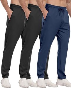 Wholesale Custom Logo Men's Mid Waist Eco-Friendly Waterproof Fleece <b>Jogger</b> Pants <b>Zip</b> <b>Pocket</b> Drawstring Closure Polyester/Cotton - Product Image 1