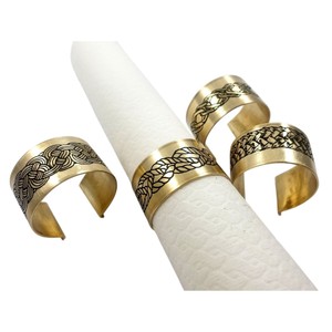 Juego de 8 servilleteros decorativos de hierro con acabado dorado pulido para decoración del hogar, para decoración de mesa, para mesa de comedor - Product Image 6