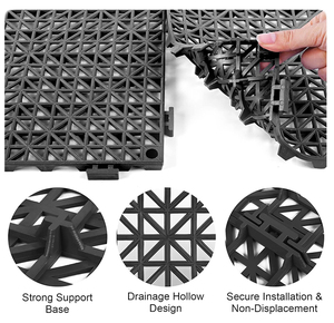 European Style Indoor Kitchen & Bathroom Waterproof Anti-Slip Vinyl <b>Flooring</b> PVC <b>Interlocking</b> Drainage <b>Mat</b> - Product Image 3