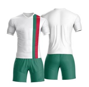 Ensemble de maillots de football rayés bleus et noirs en gros, OEM, manches courtes, col rond, 100% polyester, uniforme adulte toutes saisons - Product Image 5
