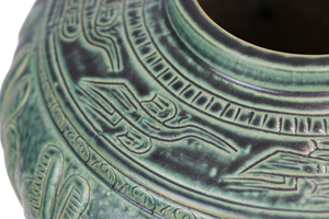 Traditional Design Drum Shape <b>Ceramic</b> Floor <b>Vase</b> Art Deco Design Imitative-antique Brown Chrysanthemum Patterns Home Decor - Product Image 5