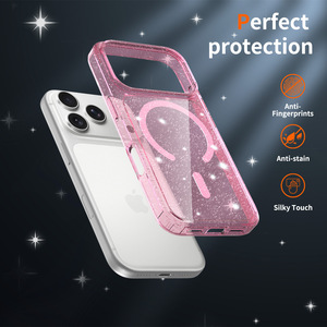 Funda Transparente Antigolpes con Brillantina para Teléfono, TPU + Acrílico, Protectora para iPhone 17 / 16 / 15 Pro Max - Product Image 4