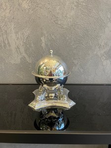 Handmade <b>Polished</b> Metal Bowl Set With <b>Black</b> Caviar Serving Design For Wedding Luxury Dining Table Decor By UO INDIA - Product Image 5