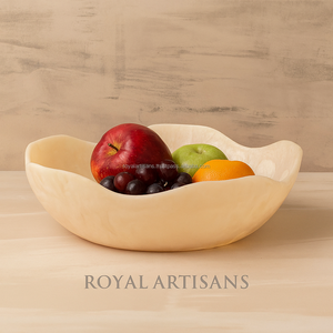 Plateau à salade de fruits rond en résine de style indien fait à la main, tendance, écologique, imperméable, artisanat, vaisselle décorative - Product Image 3