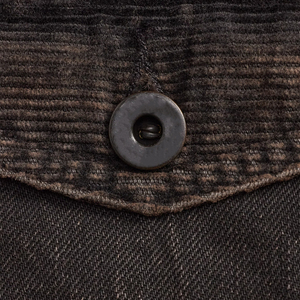 Premium Heavy Duty Garment Dyed Corduroy Collar Denim Jacket Men Winter Vintage Workwear OEM Custom Front Heritage Americana - Product Image 5