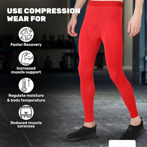 <b>For</b> Wholesale Solid Red Color Good Supplier Elastic Waist Full Length New Trendy Premium Quality Comfortable <b>Compression</b> Legging - Product Image 2