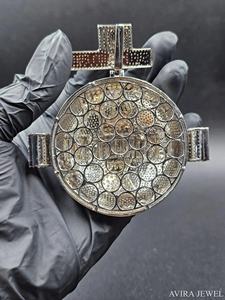 Colgante Hip Hop de Plata de Ley 925 Maciza con Baño de Oro Amarillo, Moissanita, Sin Níquel, Sin Plomo, Charm Icy, Joyería para Hombre y Mujer Avira - Product Image 2