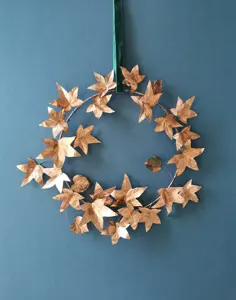 High Quality Handmade French Style Copper Laurel Xmas Decorative <b>Wreath</b> with Copper Finished Garland <b>Christmas</b> <b>Wreath</b> Wholesaler - Product Image 1