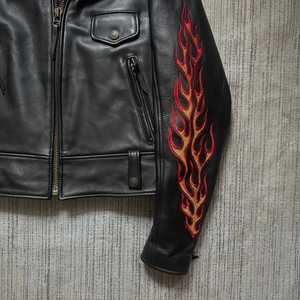 Custom HD Design Style Motorcycle Biker <b>leather</b> <b>jacket</b> Casual Designs 40% off with free shipping - Product Image 3