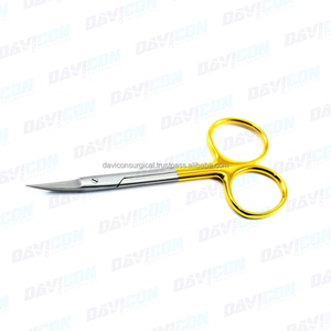 Tijeras Quirúrgicas Iris TC Curvas de Carburo de Tungsteno, Tijeras de Acero Inoxidable con Punta Fina, Instrumento para Cirugía Oftálmica y Plástica - Product Image 6