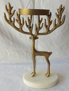 Candelabro de Aluminio Plateado con Forma de Ciervo, Hecho a Mano, Centro de Mesa Decorativo para el Hogar, Bodas, Día de San Valentín - Product Image 5