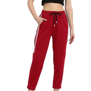 Pantalon de survêtement rouge pour femme en polaire, imperméable, séchage rapide, écologique, respirant, taille mi-haute, avec cordon de serrage, décontracté, longueur intégrale - Product Image 1