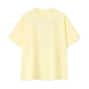 เสื้อยืดแขนสั้นผู้ชายสีฟ้าอ่อนทรงโอเวอร์ไซส์ ผ้าเจอร์ซีย์คอตตอน 100% สีพื้น คอกลม สไตล์ลำลอง ทรงปกติ - Product Image 5