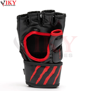Gants de MMA de protection des mains, qualité supérieure, modèle le plus récent, noir et rouge, avec protection des poignets, pour grappling, sparring et boxe - Product Image 2