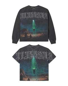 Última moda americana de ropa urbana 2026: Sudaderas con capucha lavadas con pedrería y camisetas holgadas de gran gramaje 3230 GSM - Product Image 3