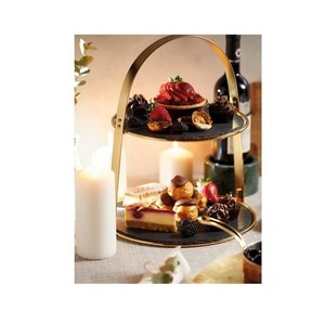 Socle de présentation de gâteaux en métal durable avec un design élégant pour les événements de boulangerie, les mariages et les décorations de fête - Product Image 1