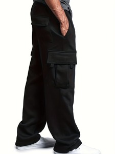 Pantalon de jogging cargo en coton pour homme, taille élastique, coupe décontractée, léger, personnalisable, OEM, en gros, polyester mi-lourd - Product Image 2