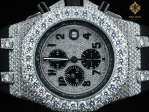 Reloj Cronógrafo Pahal Jewels con Incrustaciones de Diamantes, Caja de Acero Inoxidable de 40 mm, Correa de Acero Inoxidable/Moissanita, Analógico, Estilo Moderno - Product Image 6