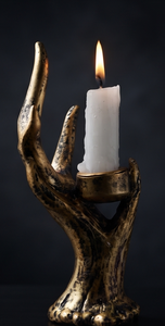 Porte-bougie sculptural en métal doré, design bois de cerf, centre de table rustique pour la maison et la décoration de mariage - Product Image 6