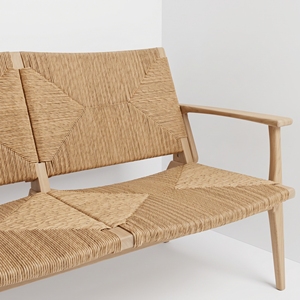 Fauteuil de salon 3 places en teck massif tressé, design tropical moderne, mobilier pour hôtel et villa, vente en gros, fabriqué en Indonésie - Product Image 4
