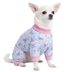 <b>Dog</b> Pajamas Onesie Butterfly Print Soft Stretch Pet Sleepwear Cozy Breathable All Season Nightwear <b>For</b> Small Medium <b>Dogs</b> - Product Image 3