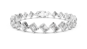 LUXURY LAB GROWN EMERALD CUT DIAMOND TENNIS BRACELET SET 18KT YELLOW <b>GOLD</b> RHODIUM PLATED CERTIFIED DAILY OFFICE WEAR WEDDING - Product Image 6