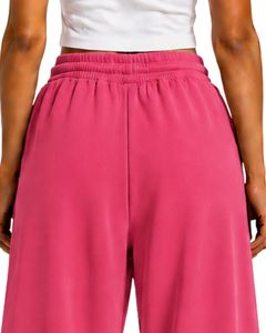 Pantalon de survêtement large pour femme, rouge foncé personnalisé, taille haute, coupe ample, style streetwear décontracté, en molleton avec cordon de serrage et poches - Product Image 6