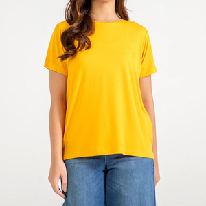 Factory Price High Quality Summer Women's Regular Fit Crew Neck Short Sleeve Casual T-<b>Shirt</b> Cotton Blend Breathable Customizable - Product Image 4