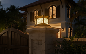 ไฟเสาประตู LED รุ่น E27 IP65 ลายคลื่นทันสมัย ตกแต่งบ้านพักตากอากาศกลางแจ้ง สีดำ เหล็กเคลือบสีฝุ่นคุณภาพสูง แสงวอร์มไลท์ - Product Image 6